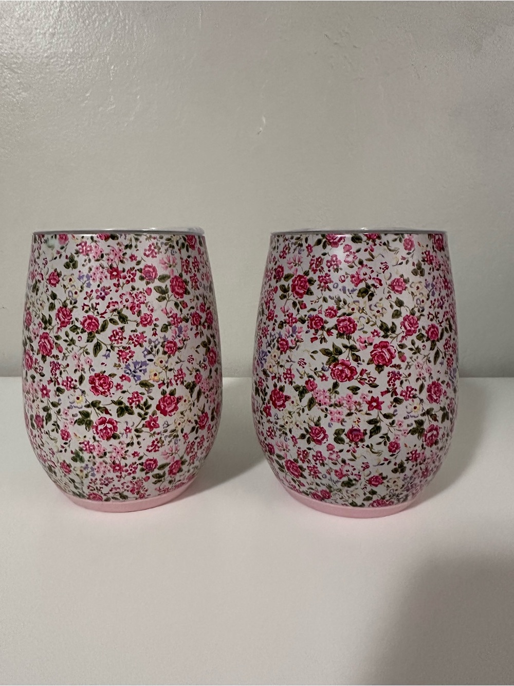 Set of 2 Matilda Jane Insulated 11oz Stemless Tumblers - pink floral